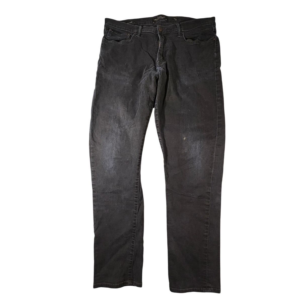Lucky Brand 410 Athletic Slim Jeans Mens 36x32 Black Charcoal Denim Stretch